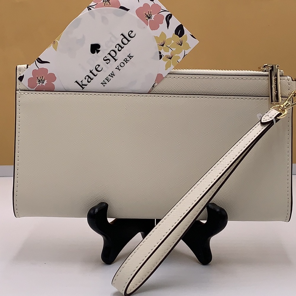 KATE SPADE Madison Double Zip Wristlet Meringue color - Picture 8 of 14